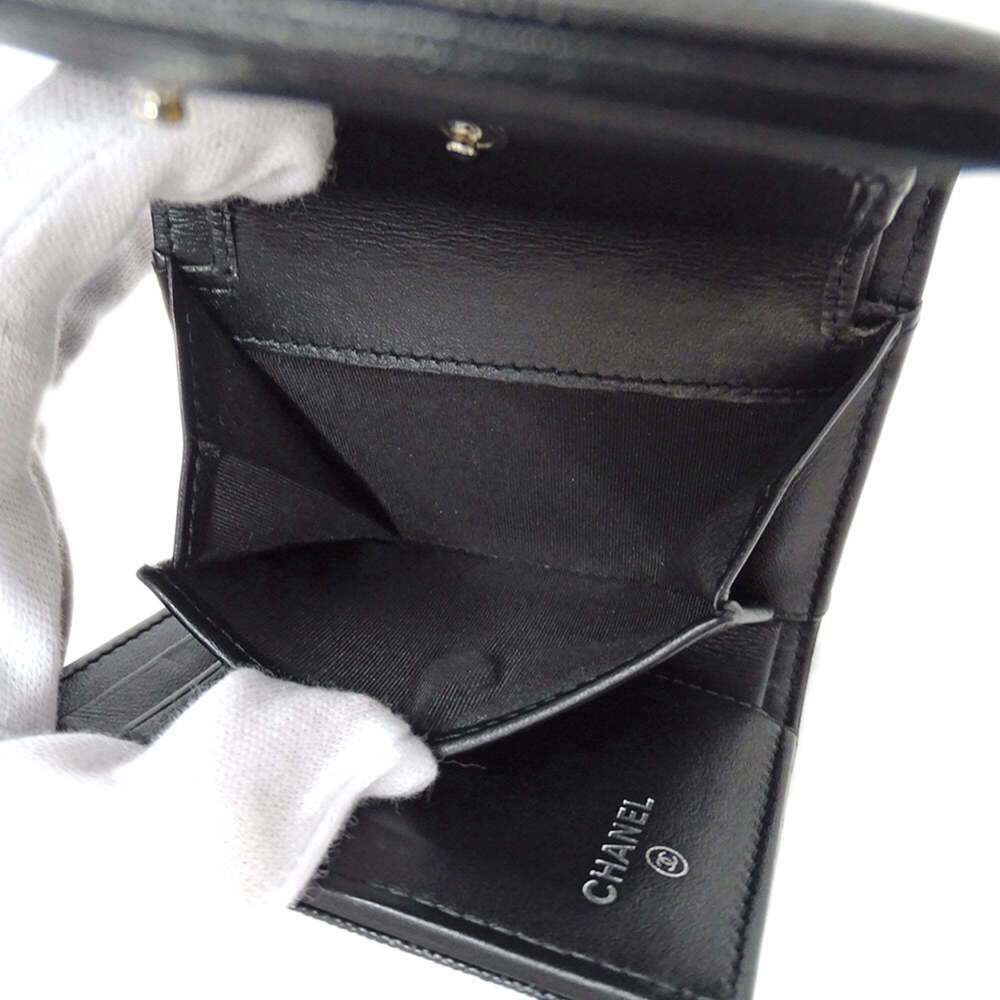 CHANEL Black Caviar Leather Logo Wallet - Picture 9 of 13